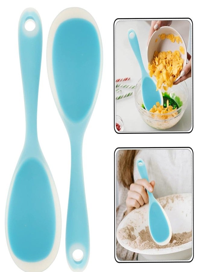 Ramkuwar Rice Paddle Silicone Standing Rice Spatula - Heat-Resistant Non-Stick Rice Spoon Paddle for Rice Cookers, Serving Spoon for Rice, Ideal for Cooking, Serving & Mixing - Blue - Image 3